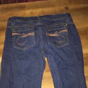 Dark wash skinny jeans
